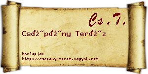 Csépány Teréz névjegykártya